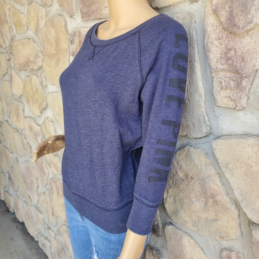 PINK VS | Grayish Blue Love Pink Crew Neck Sweatshirt